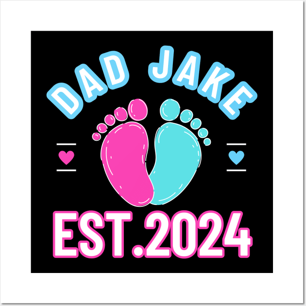 Dad Est 2024 Promoted to Daddy 2024 Pregnancy Announcement Wall Art by click2print